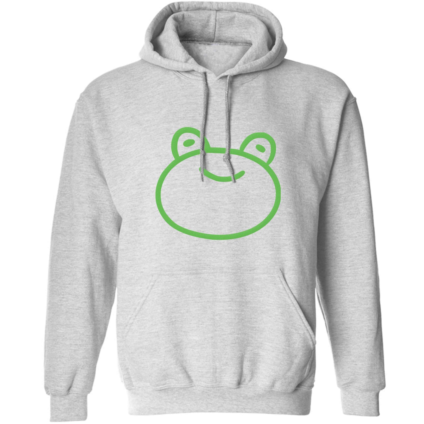 Frog face illustration adults unisex grey hoodie 2XL