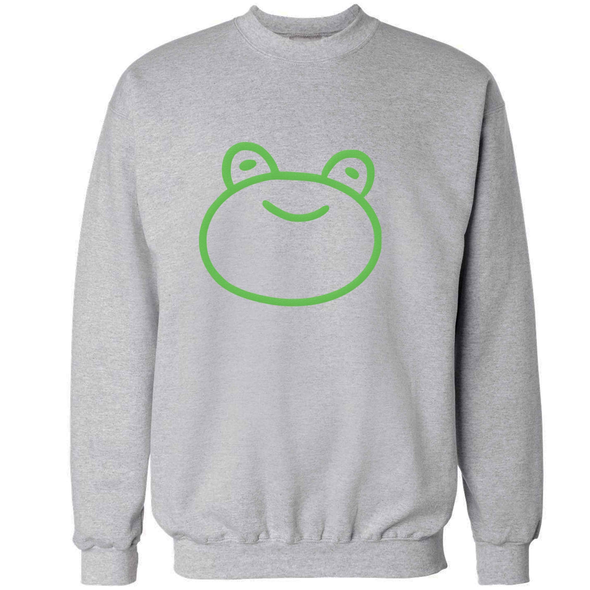 Frog face illustration adult's unisex grey sweater 2XL
