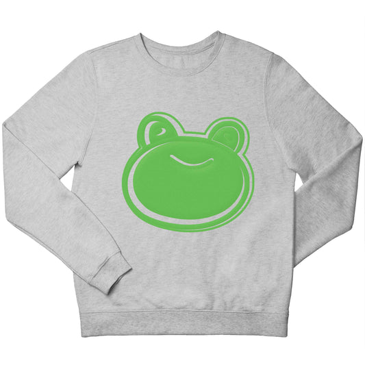Frog face illustration children's grey sweater 12-13 Years