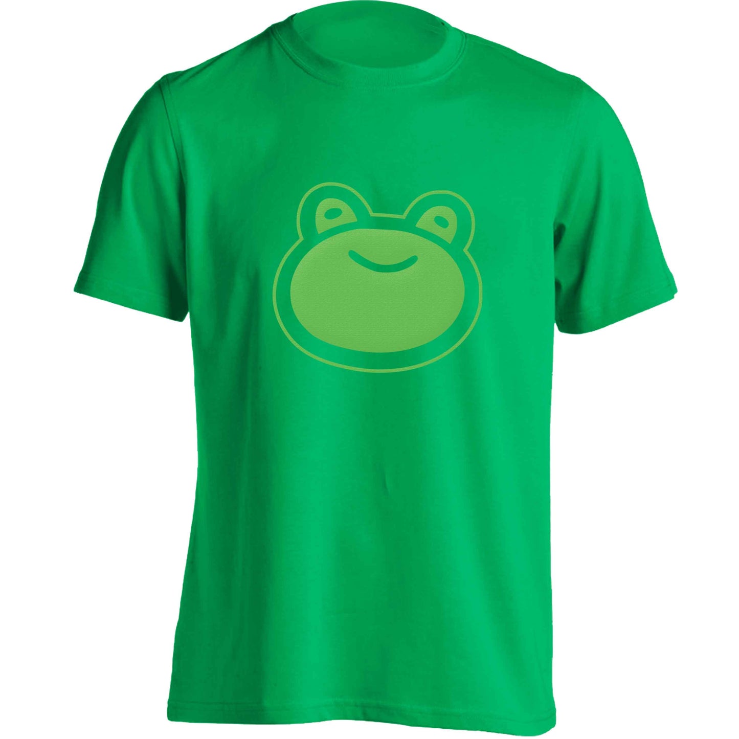 Frog face illustration adults unisex green Tshirt 2XL