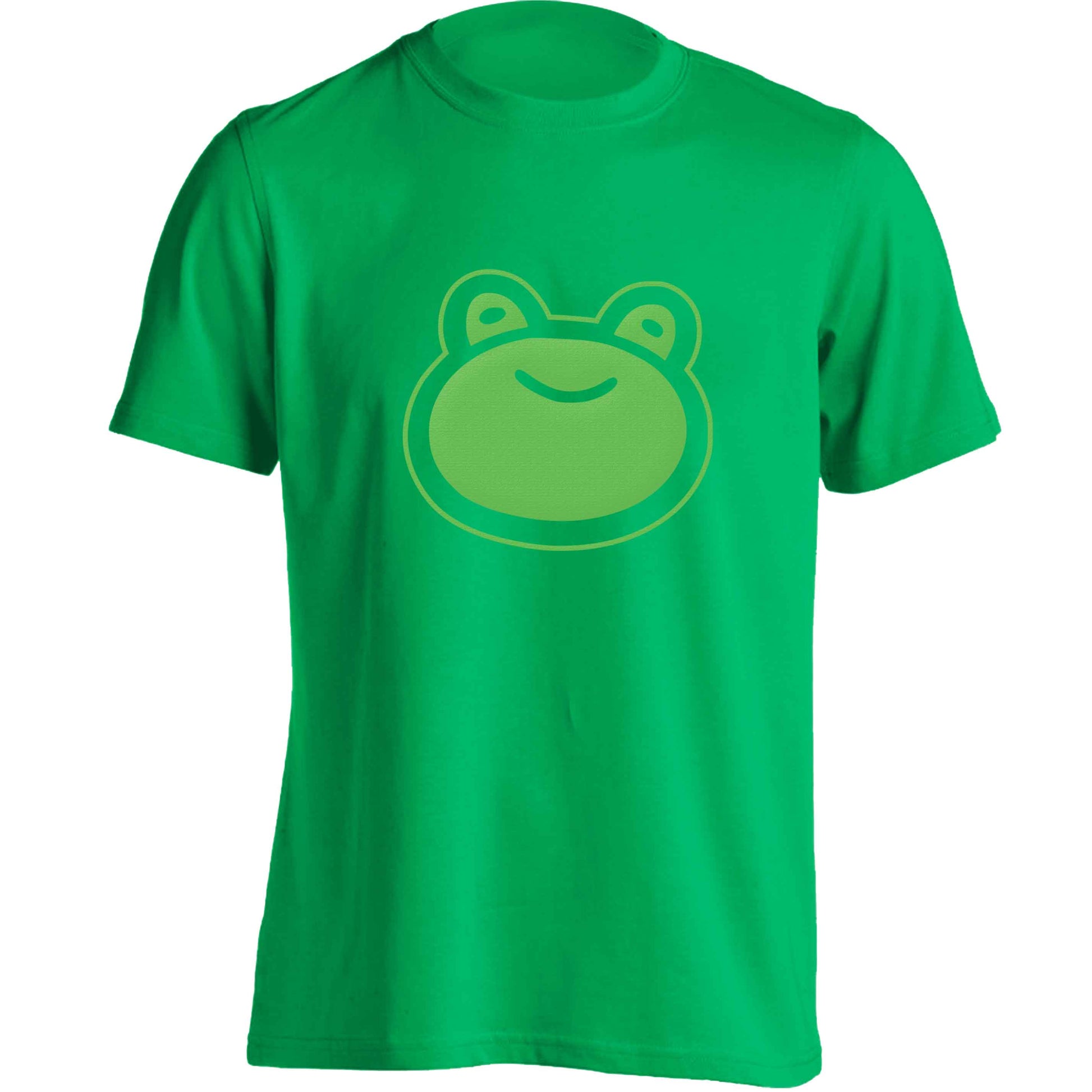 Frog face illustration adults unisex green Tshirt 2XL