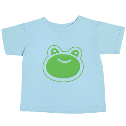 Frog face illustration light blue baby toddler Tshirt 2 Years