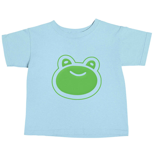 Frog face illustration light blue baby toddler Tshirt 2 Years