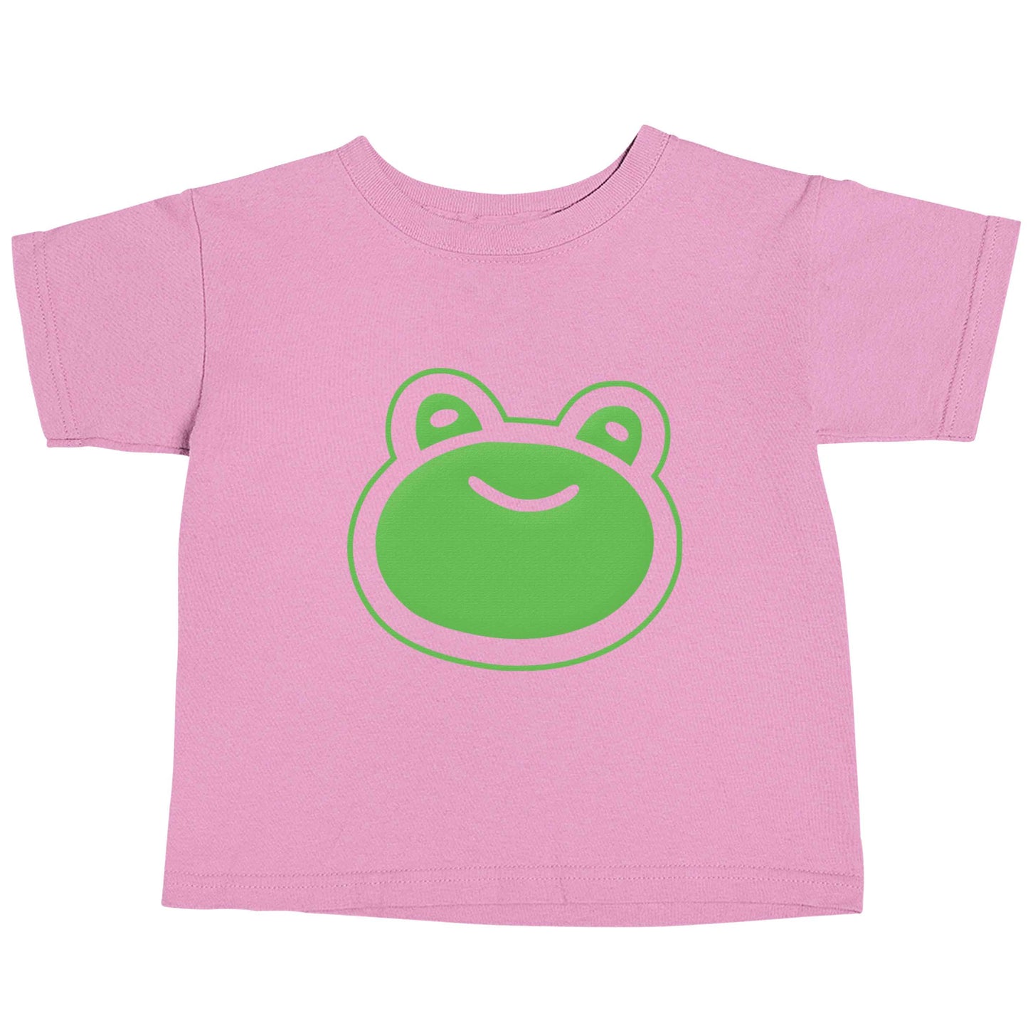 Frog face illustration light pink baby toddler Tshirt 2 Years