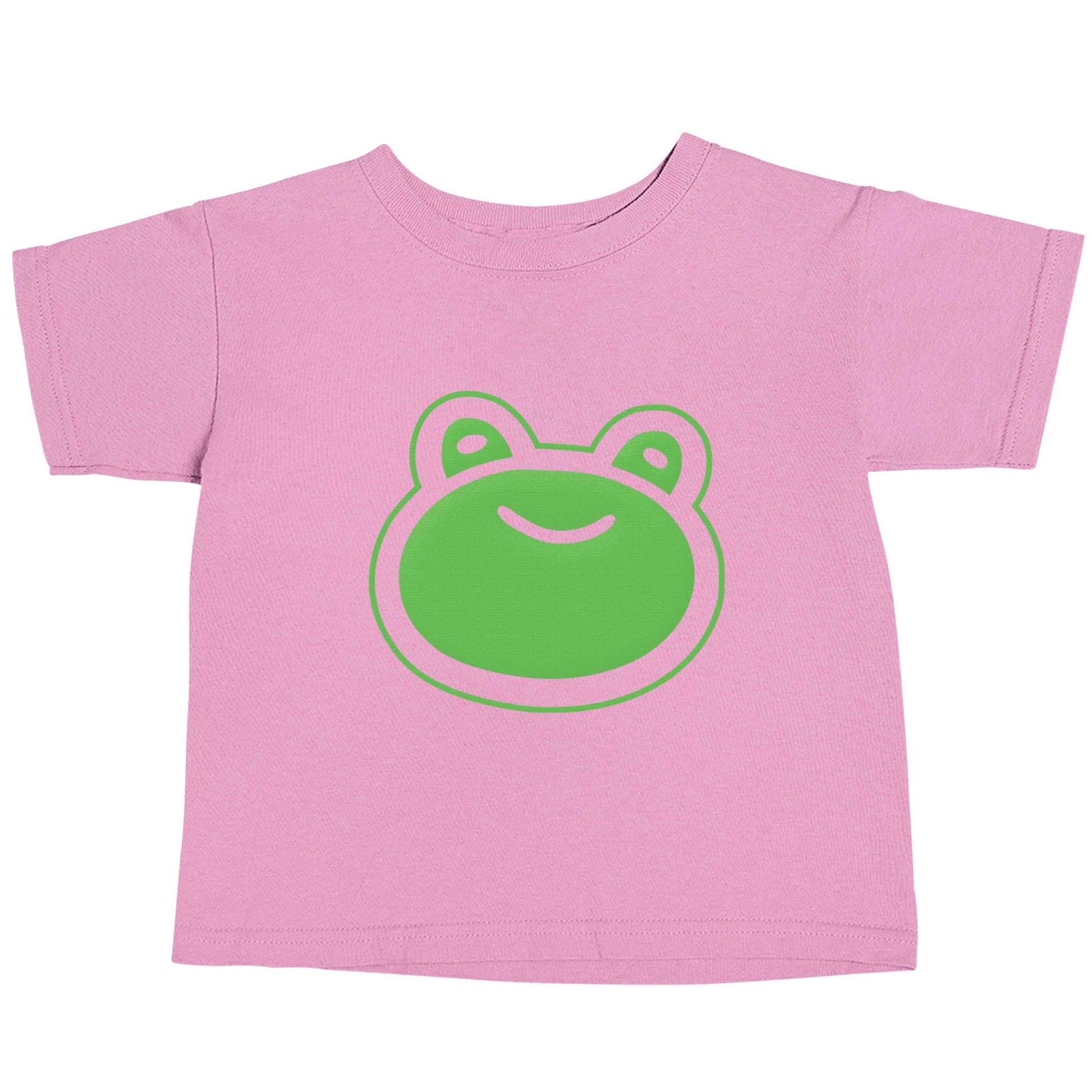 Frog face illustration light pink baby toddler Tshirt 2 Years