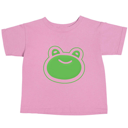 Frog face illustration light pink baby toddler Tshirt 2 Years