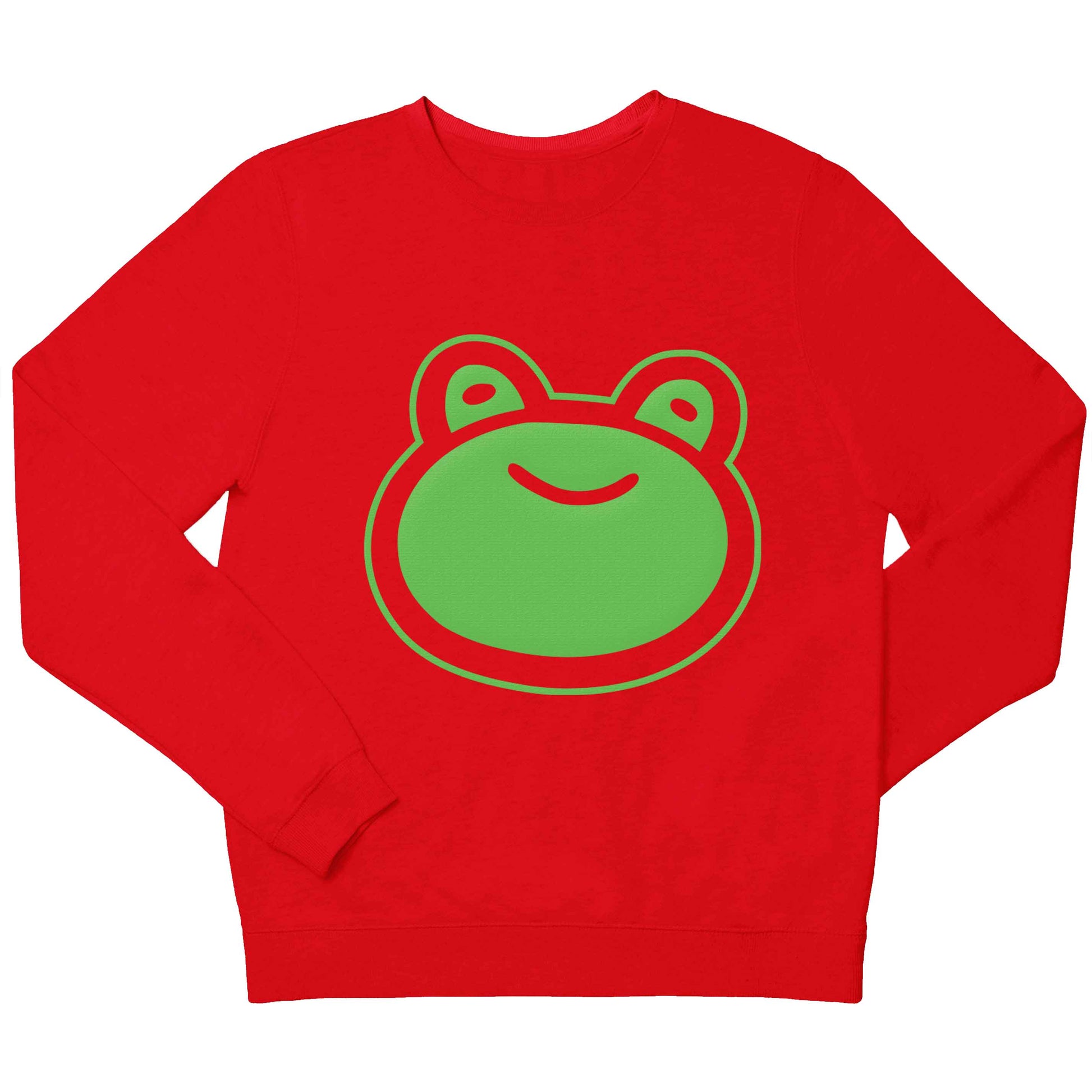 Frog face illustration children's grey sweater 12-13 Years