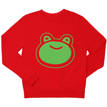 Frog face illustration children's grey sweater 12-13 Years