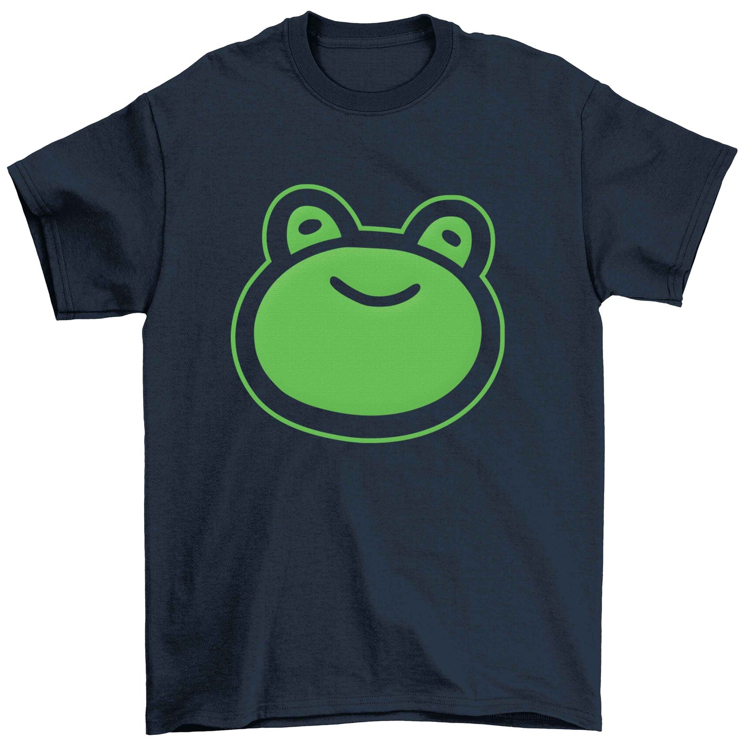 Frog face illustration Children's navy Tshirt 12-13 Years