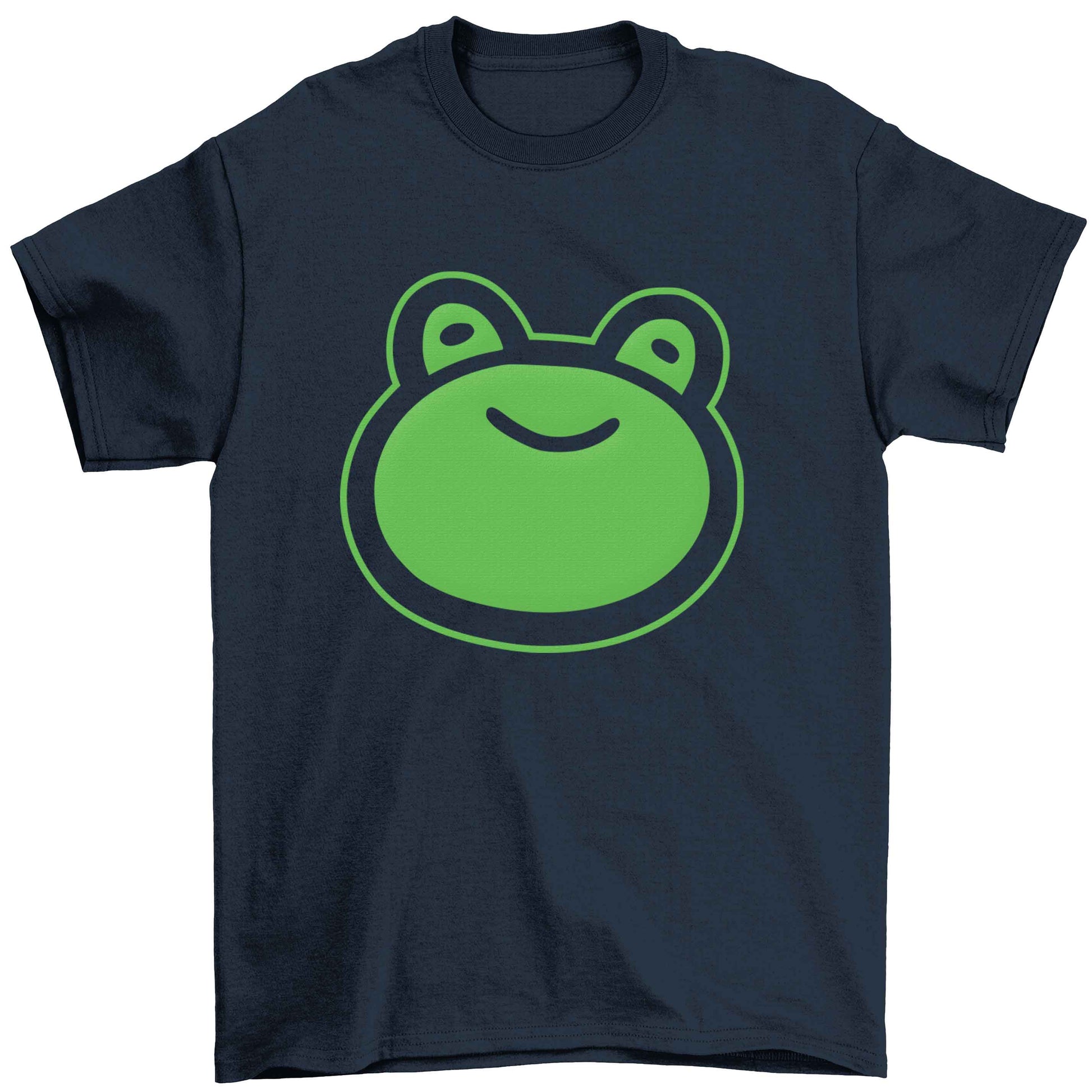 Frog face illustration Children's navy Tshirt 12-13 Years