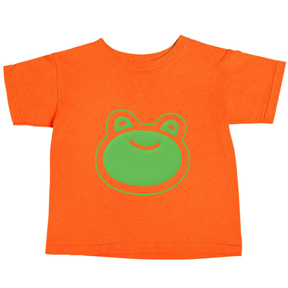 Frog face illustration orange baby toddler Tshirt 2 Years