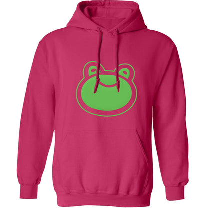 Frog face illustration adults unisex pink hoodie 2XL