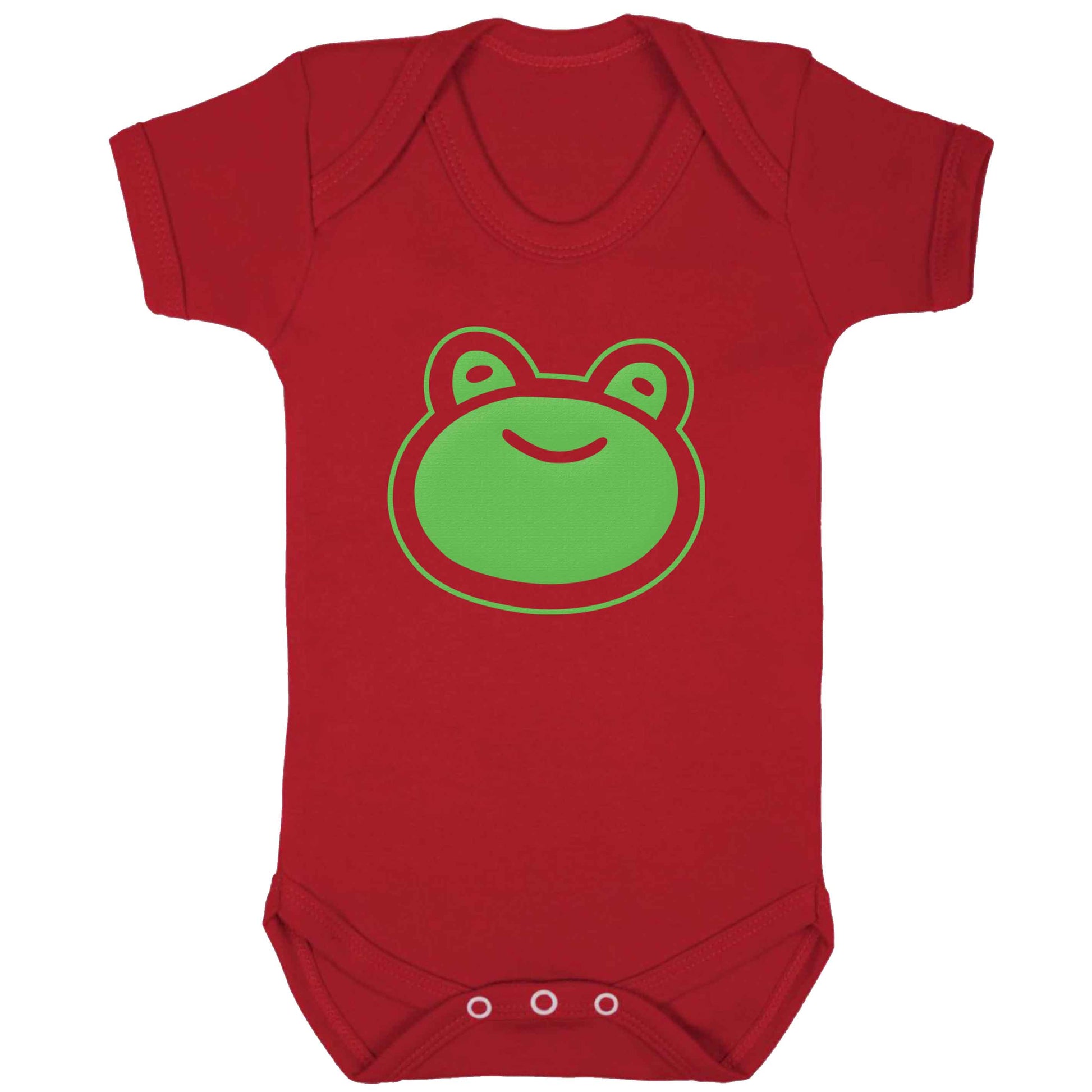 Frog face illustration baby bodysuit red 18-24 months