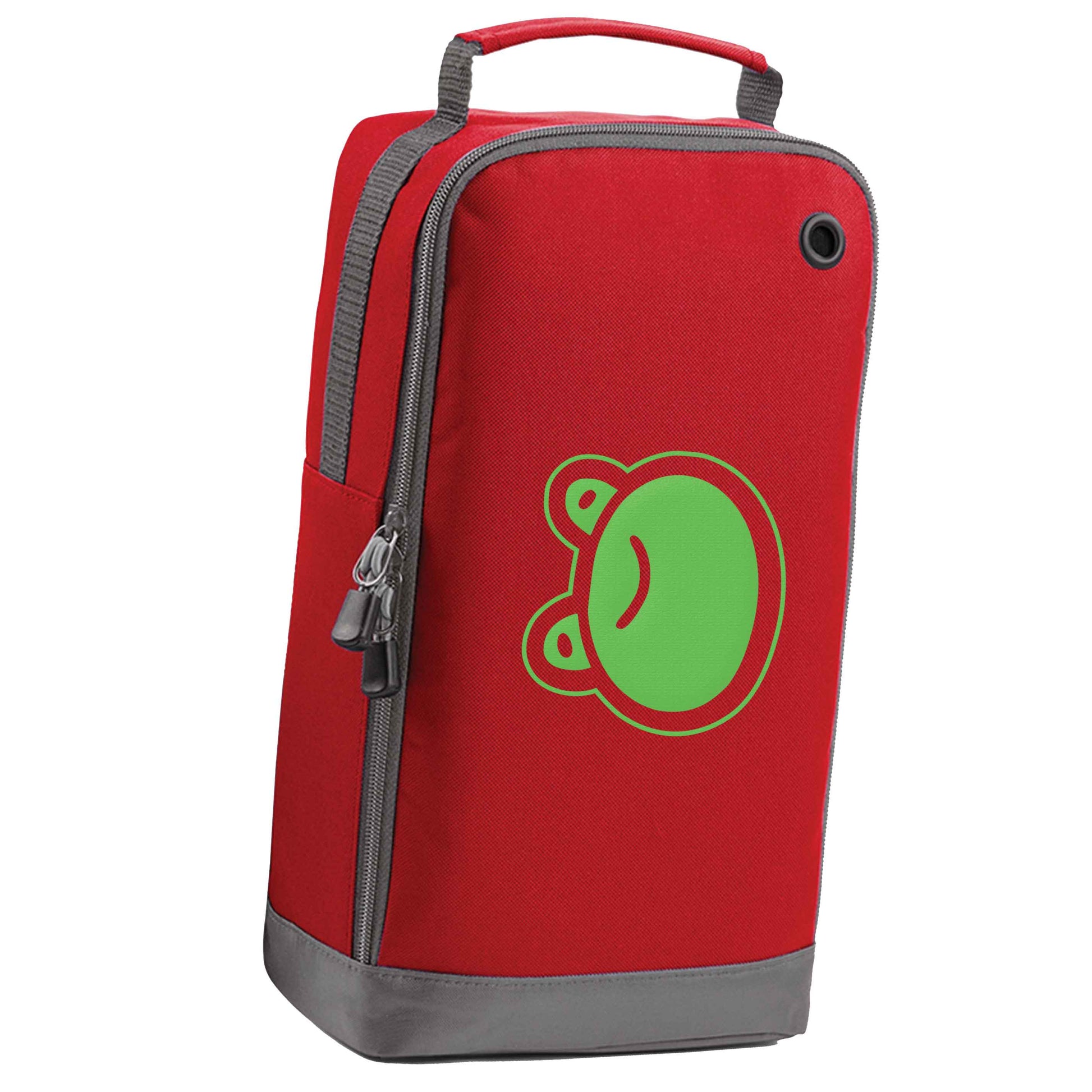 Frog face illustration red sports shoe bag vertical print