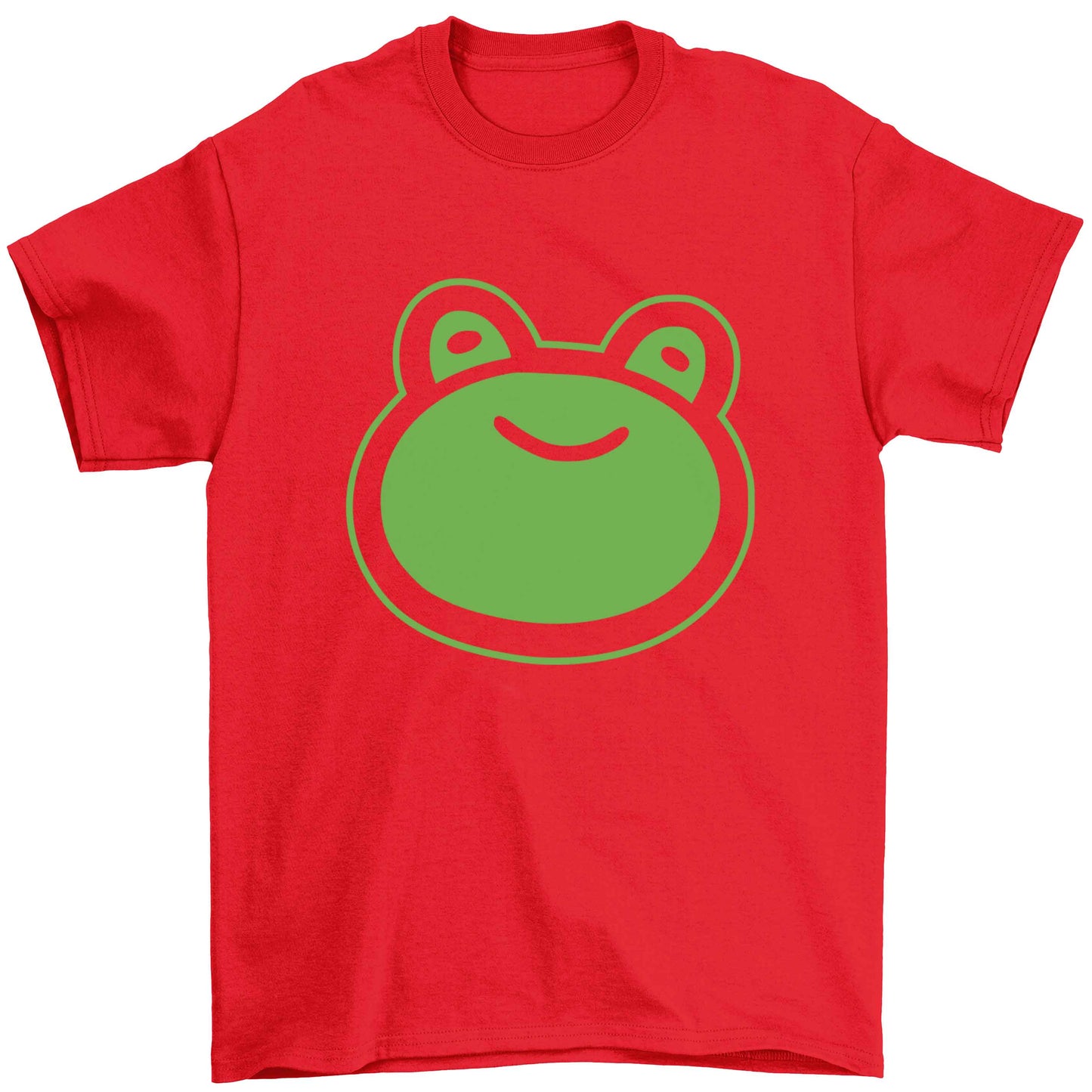 Frog face illustration Children's red Tshirt 12-13 Years