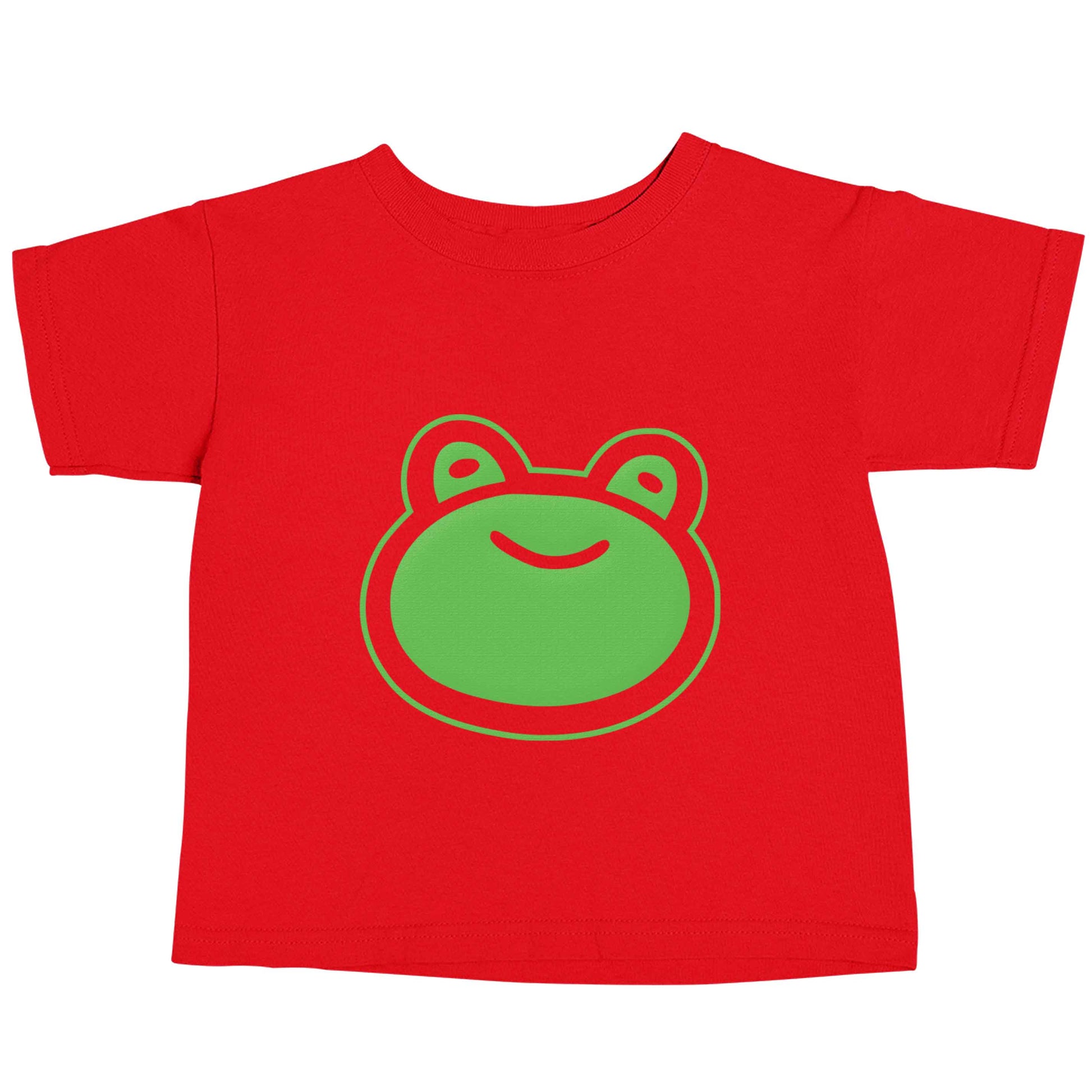 Frog face illustration red baby toddler Tshirt 2 Years