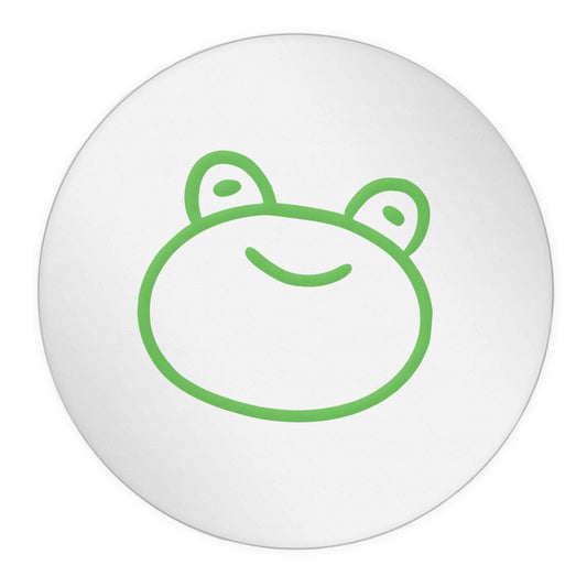 Frog face illustration 24 @ 45mm matt circle stickers