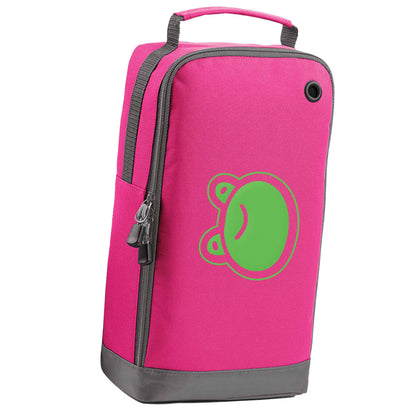 Frog face illustration pink sports shoe bag horizontal print