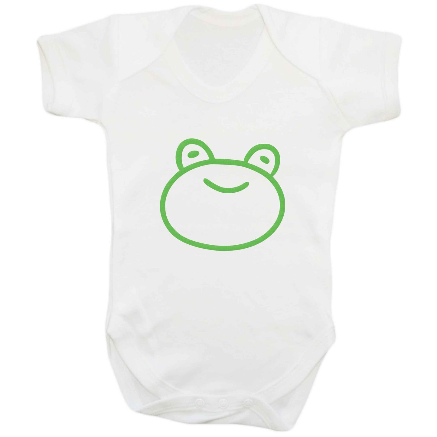 Frog face illustration baby bodysuit white 18-24 months