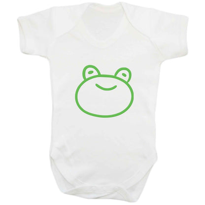 Frog face illustration baby vest white 18-24 months