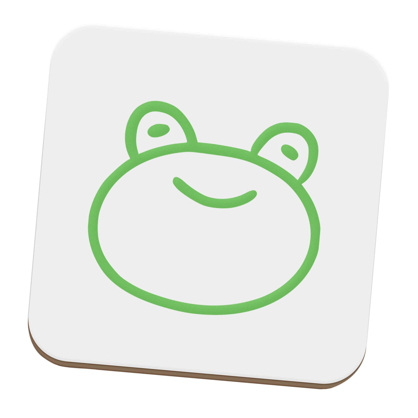 Frog face illustration set of four coasters