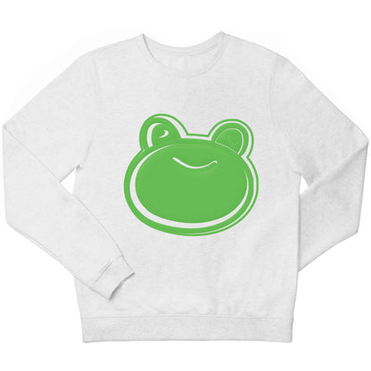 Frog face illustration children's white sweater 12-13 Years