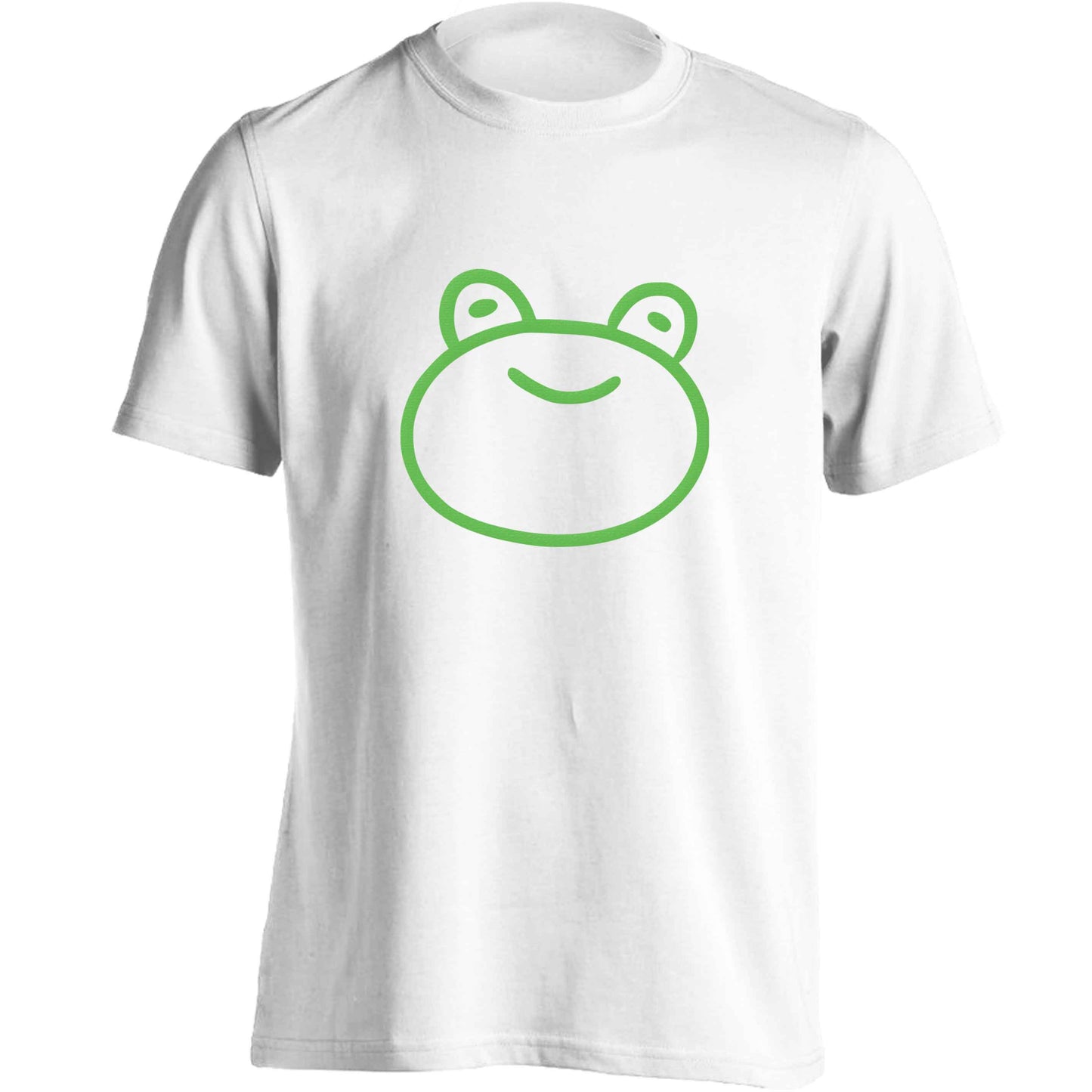 Frog face illustration adults unisex white Tshirt 2XL
