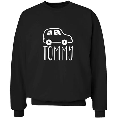 Personalised car any name here adult's unisex black sweater 2XL