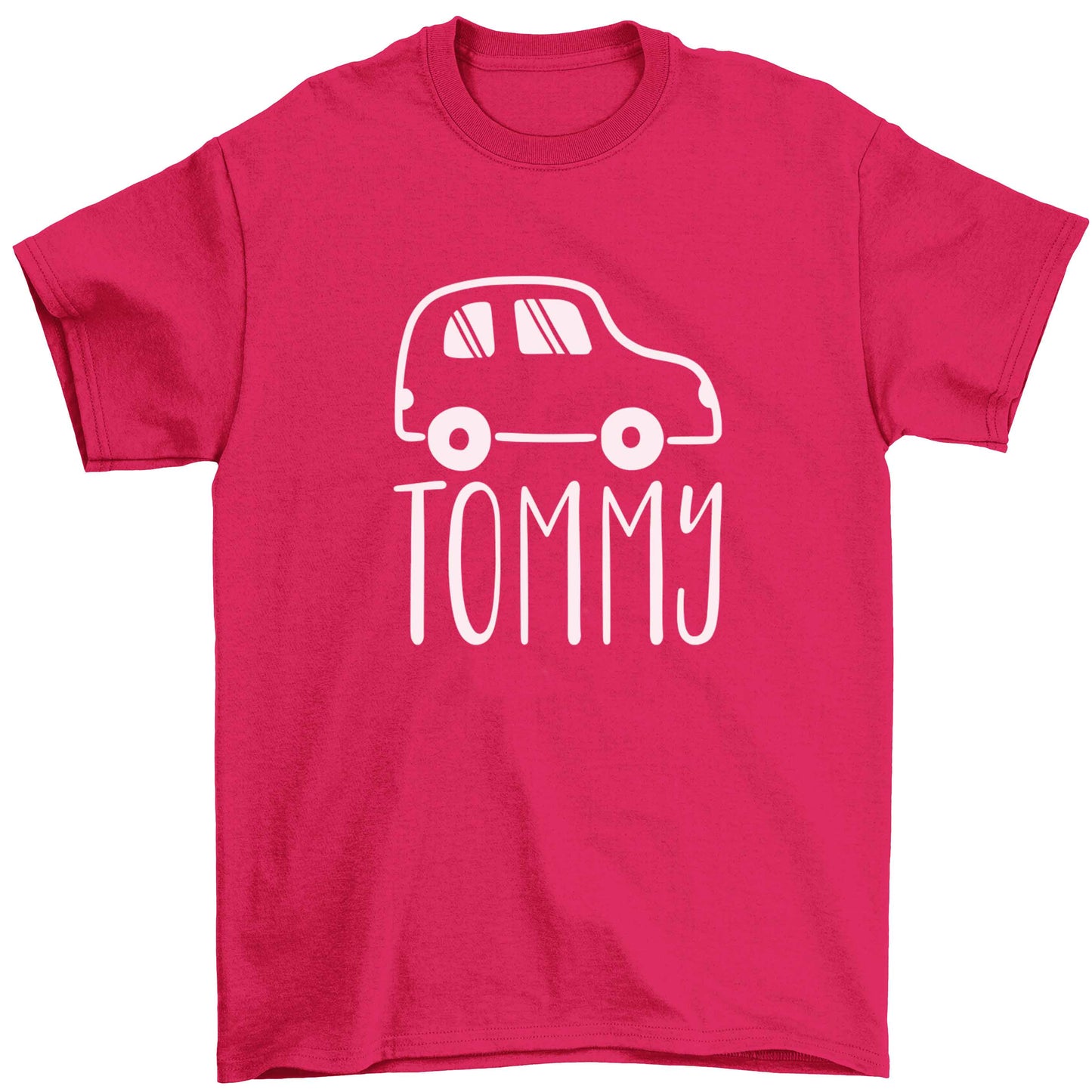 Personalised car any name here Children's pink Tshirt 12-13 Years