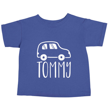 Personalised car any name here blue baby toddler Tshirt 2 Years