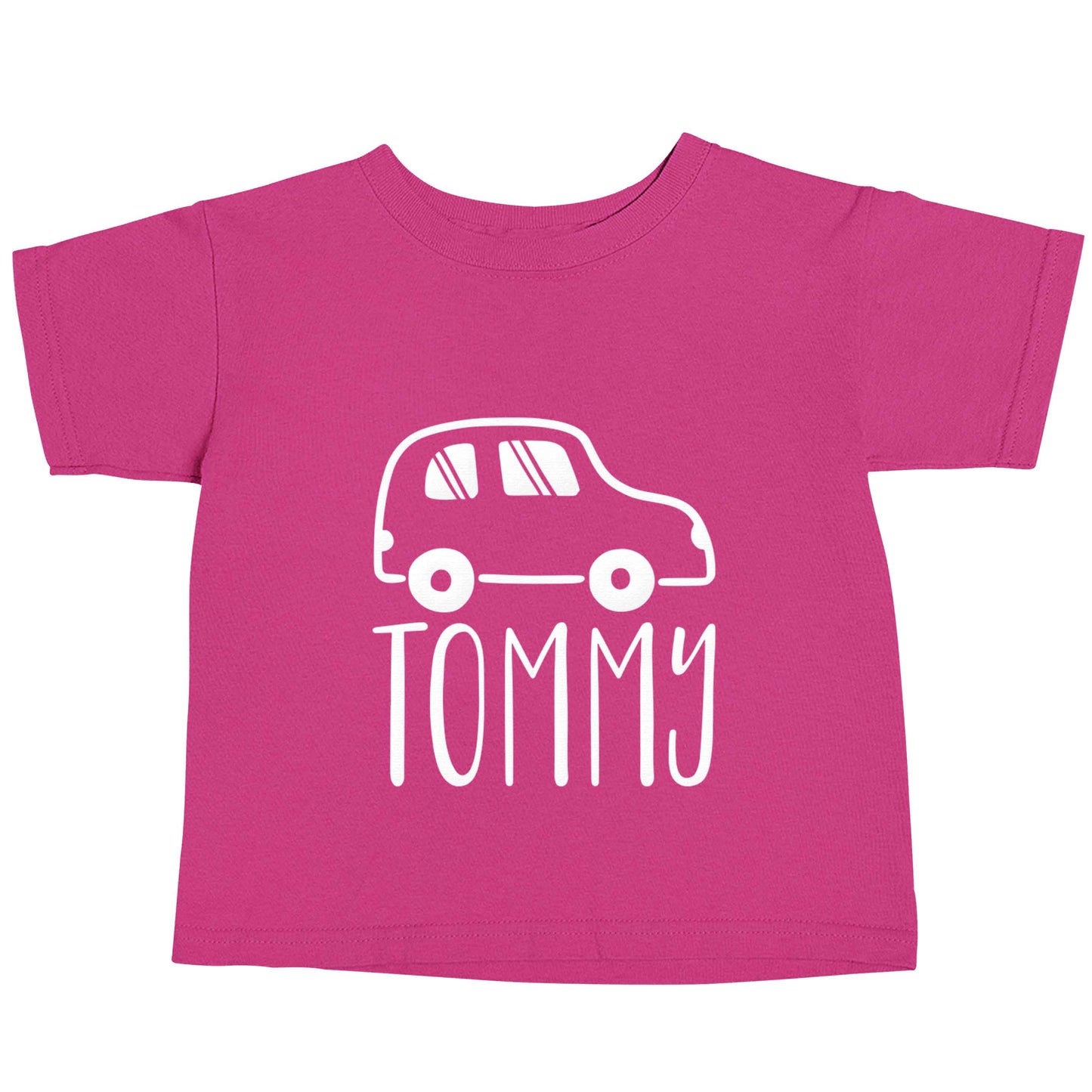 Personalised car any name here pink baby toddler Tshirt 2 Years