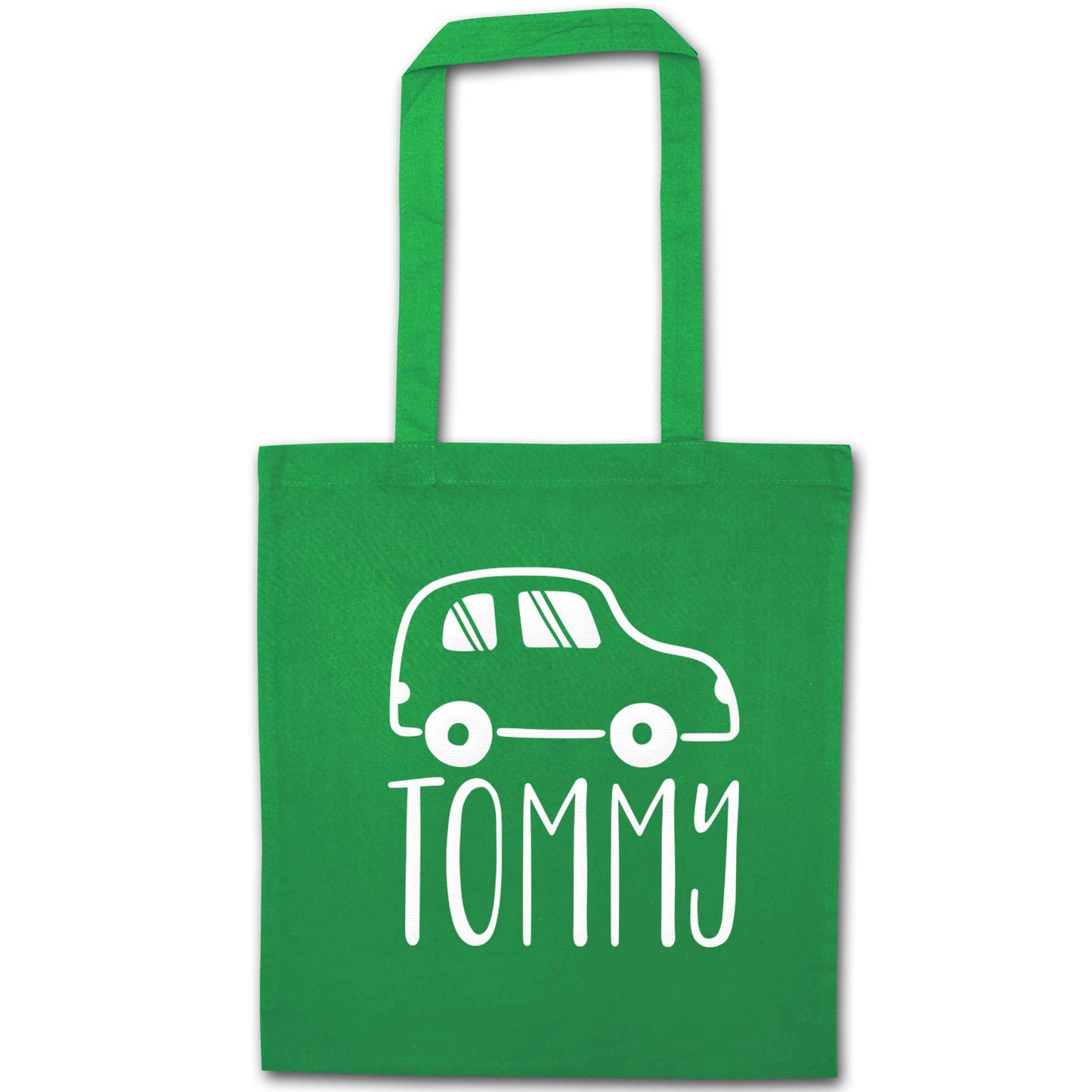 Personalised car any name here green tote bag