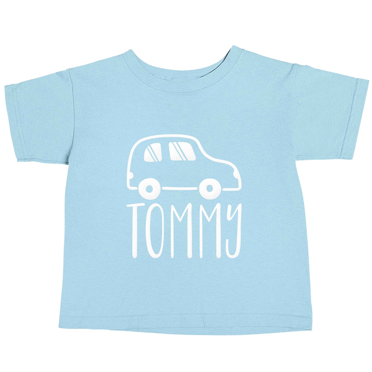 Personalised car any name here light blue baby toddler Tshirt 2 Years