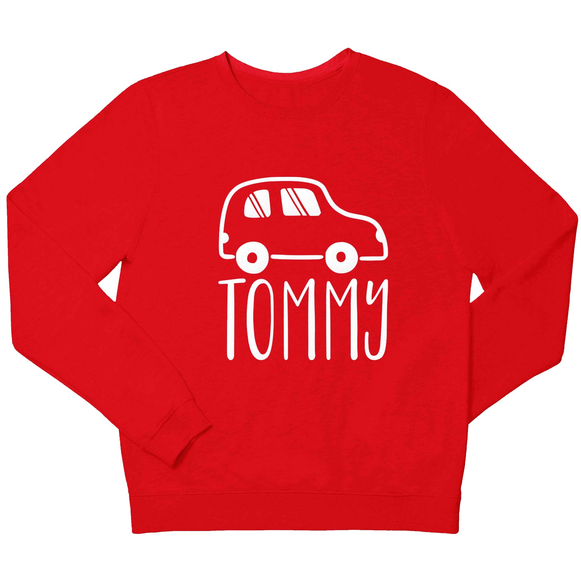 Personalised car any name here children's grey sweater 12-13 Years