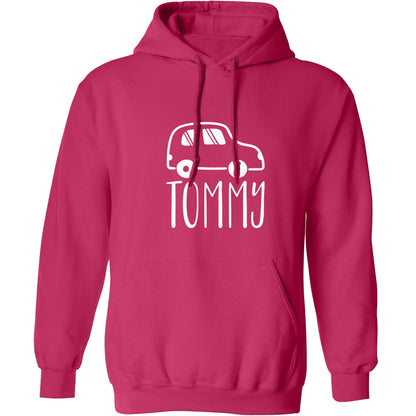 Personalised car any name here adults unisex pink hoodie 2XL