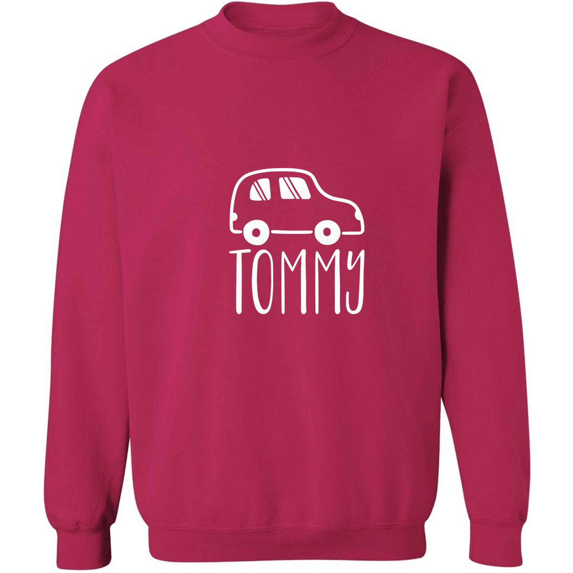 Personalised car any name here adult's unisex pink sweater 2XL