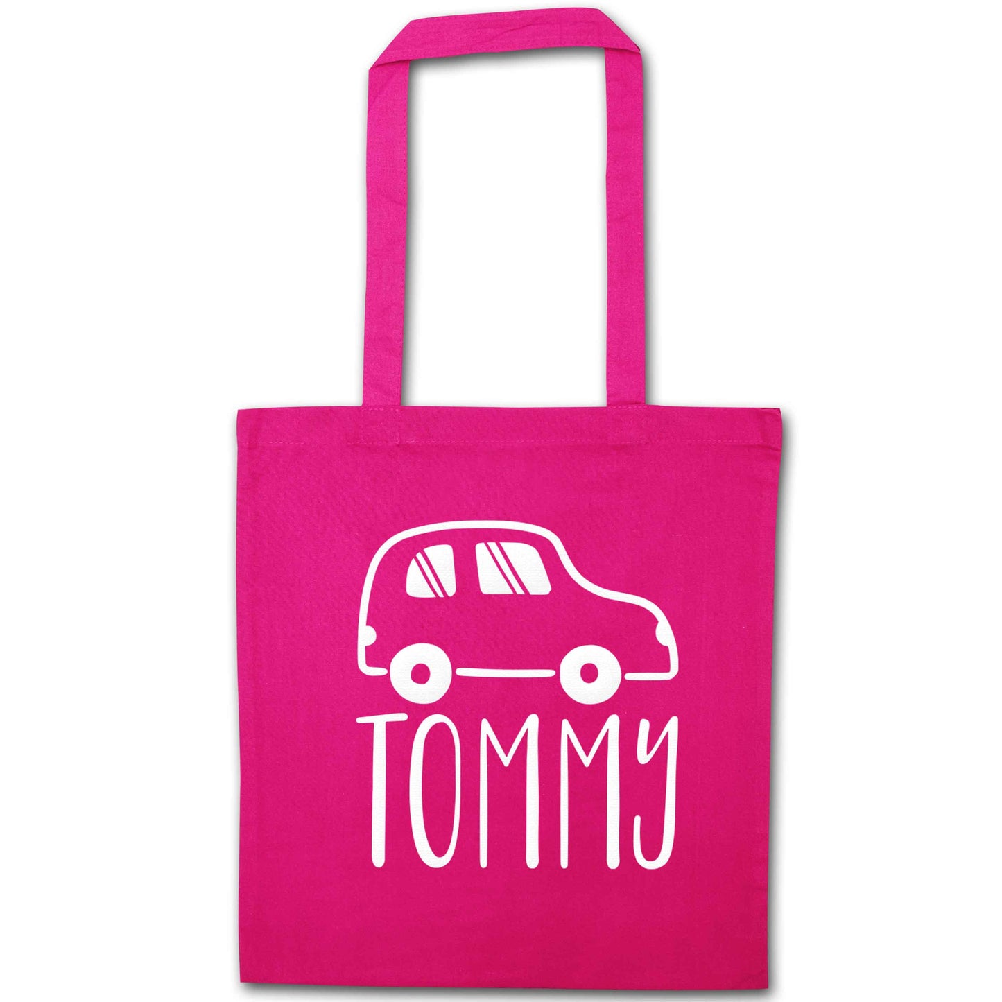 Personalised car any name here pink tote bag