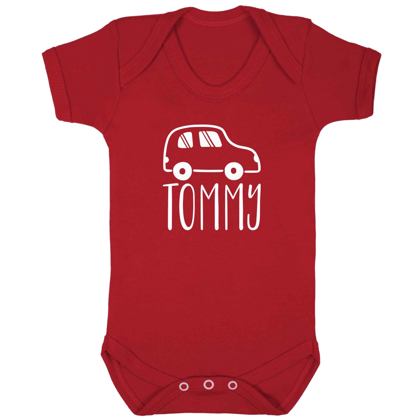 Personalised car any name here baby bodysuit red 18-24 months