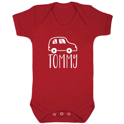 Personalised car any name here baby bodysuit red 18-24 months