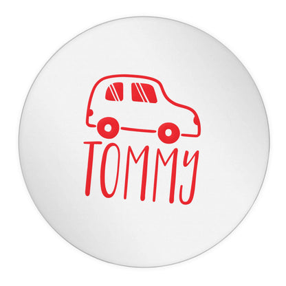 Personalised car any name here 24 @ 45mm matt circle stickers