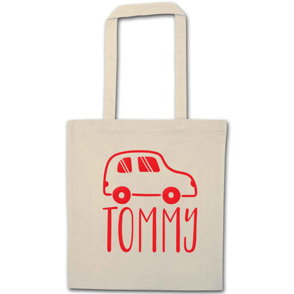 Personalised car any name here natural tote bag