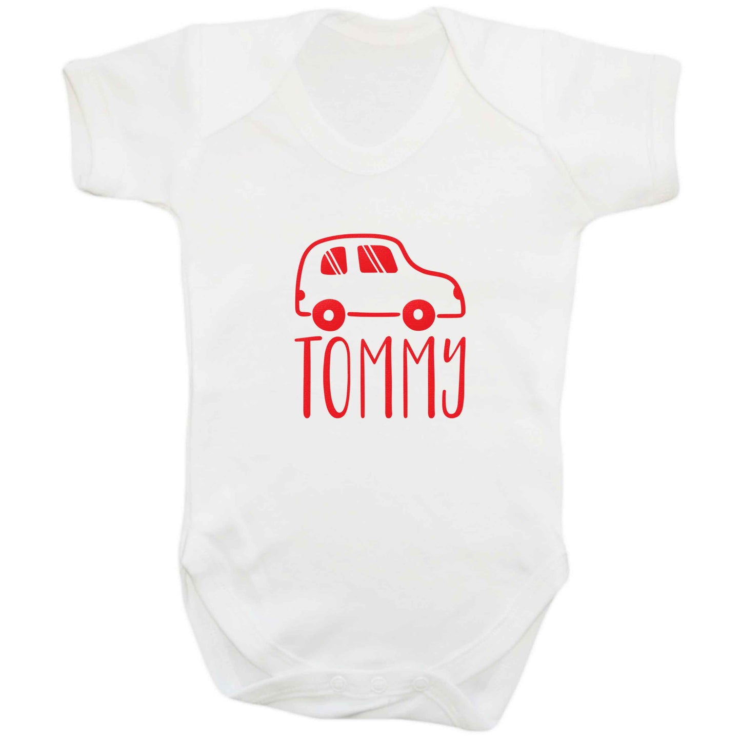 Personalised car any name here baby bodysuit white 18-24 months