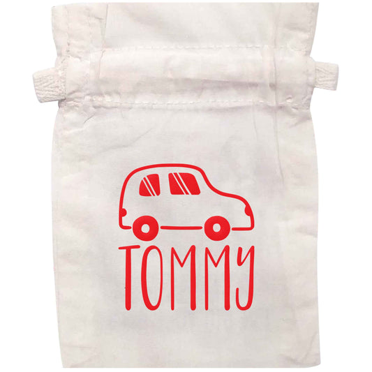 Personalised car any name here | XS - L | Pouch / Drawstring bag / Sack | Organic Cotton | Bulk discounts available!