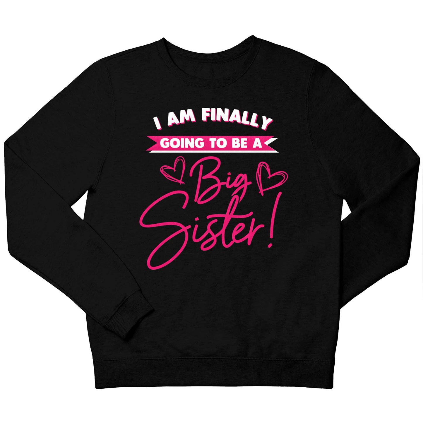 Finally going to be a big sister children's black sweater 12-13 Years