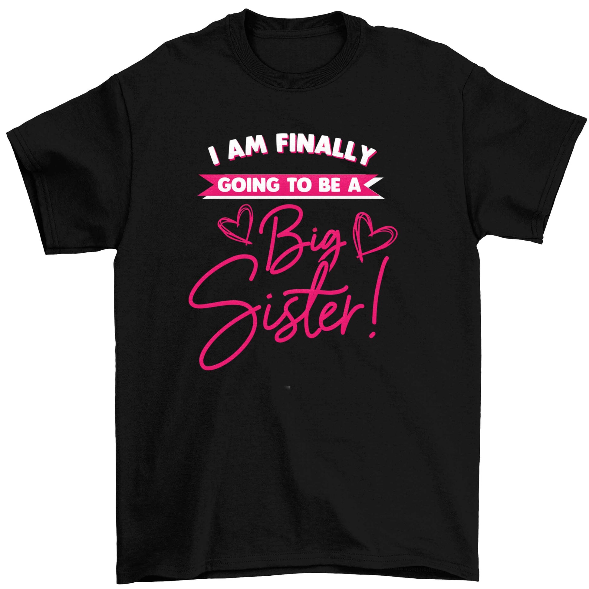 Finally going to be a big sister Children's black Tshirt 12-13 Years