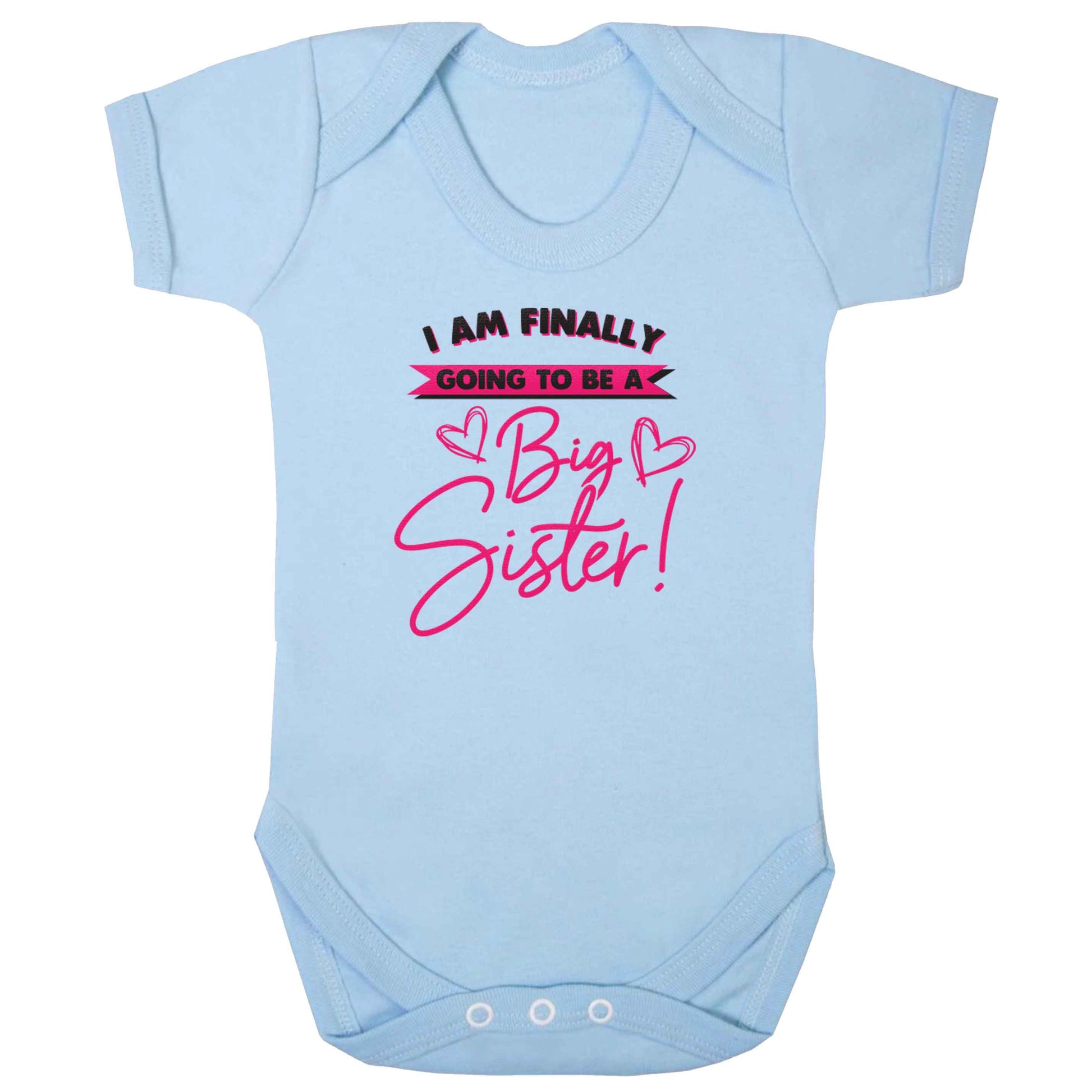 Finally going to be a big sister baby bodysuit pale blue 18-24 months