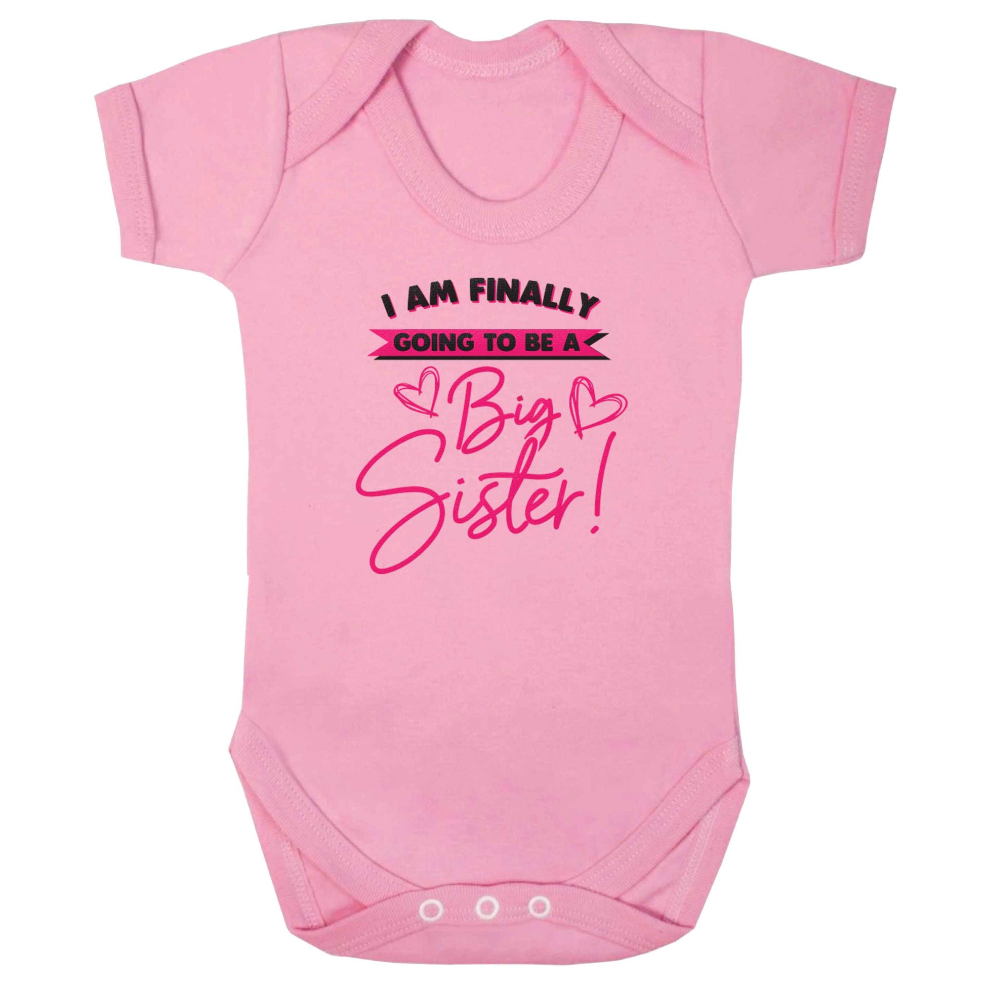Finally going to be a big sister baby bodysuit pale pink 18-24 months