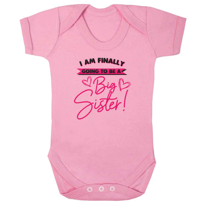 Finally going to be a big sister baby bodysuit pale pink 18-24 months