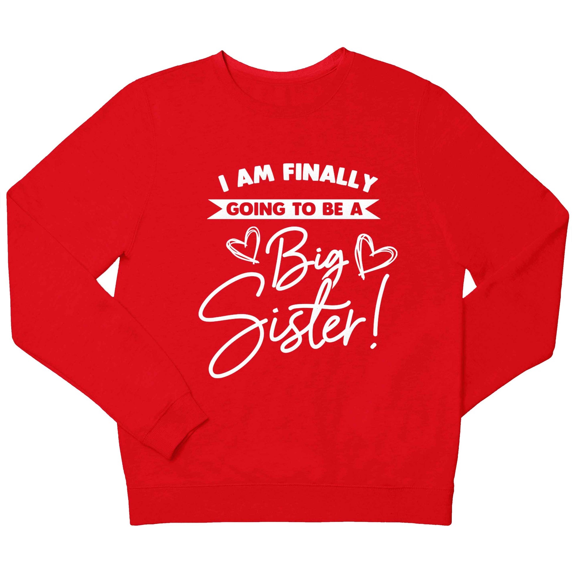 Finally going to be a big sister children's grey sweater 12-13 Years