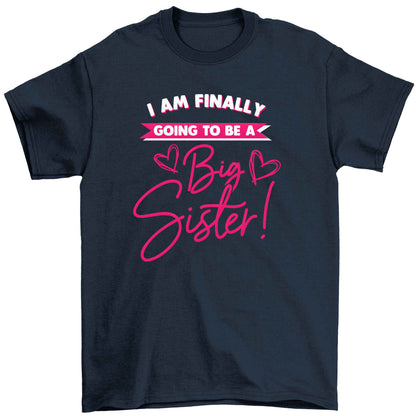 Finally going to be a big sister Children's navy Tshirt 12-13 Years